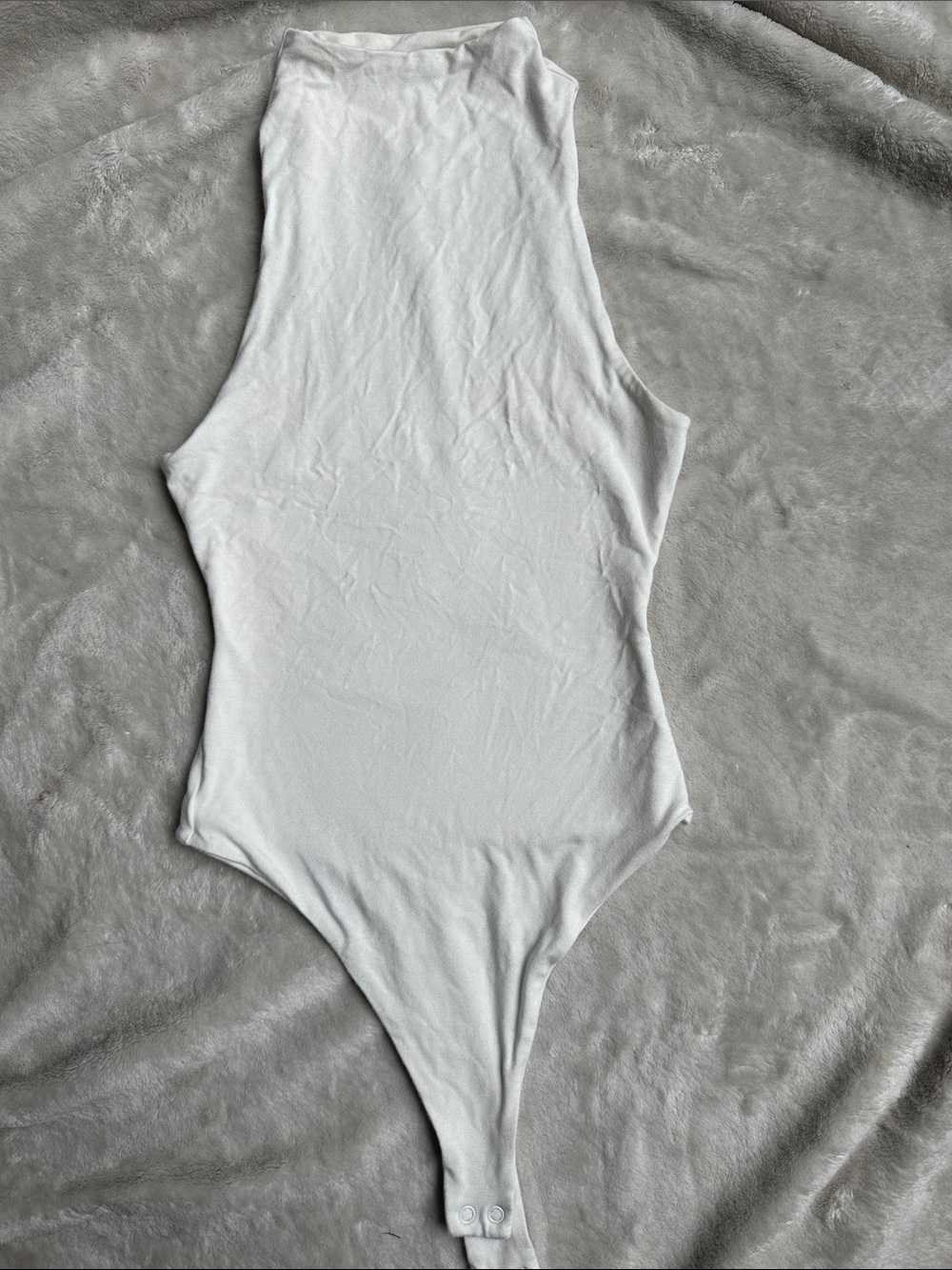 naked wardrobe White Sleeveless One Piece Bodysuit xs